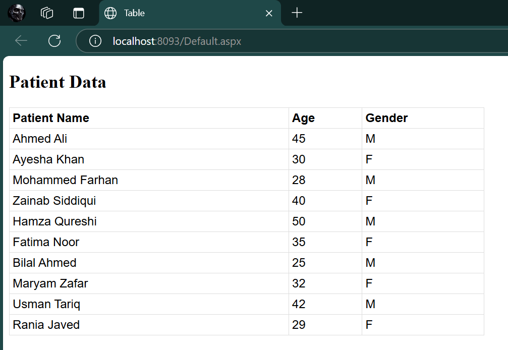 Output Screenshot 1